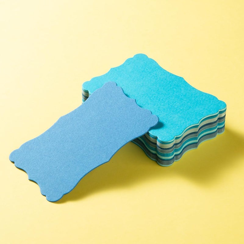 Toperd 120 Pieces Small Mini Business Cards Vintage Assorted Colors Blank Note Gift for Business Cards, Gift (5 Blue) - Image 5